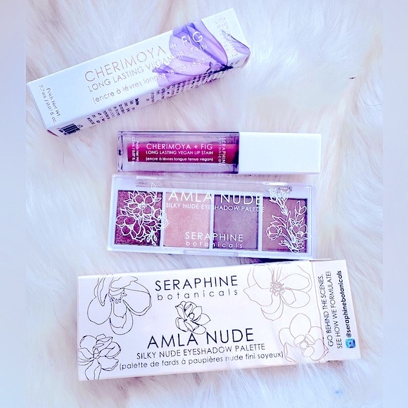 SERAPHINE’S Botanicals [2pc Cherimoya+Fig Lasting Lip Satin+Silky Nude Shadow’s] - Picture 1 of 16